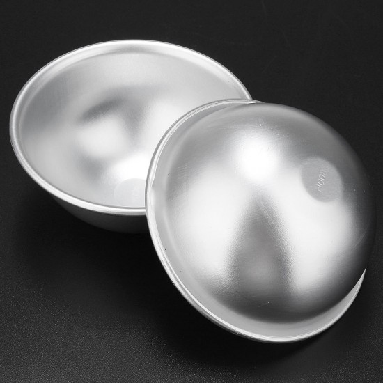 2Pcs 8cm Aluminum Bath Molds Sphere Round Ball Mould DIY Handmade Crafts