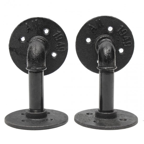 2Pcs Industrial Pipe Shelf Brackets Bookcases Holder Shelving Storage Rustic Decoration 2Pcs Industrial Pipe Shelf Brackets Bookcases Holder Shelving Storage Rustic Decoration