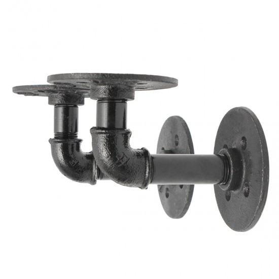 2Pcs Industrial Pipe Shelf Brackets Bookcases Holder Shelving Storage Rustic Decoration 2Pcs Industrial Pipe Shelf Brackets Bookcases Holder Shelving Storage Rustic Decoration