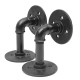 2Pcs Industrial Pipe Shelf Brackets Bookcases Holder Shelving Storage Rustic Decoration 2Pcs Industrial Pipe Shelf Brackets Bookcases Holder Shelving Storage Rustic Decoration