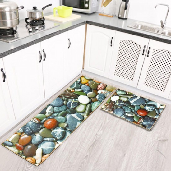 2Pcs Kitchen Floor Carpet Non-Slip Area Rug Bathroom Door Mat Set 2Pcs Kitchen Floor Carpet Non-Slip Area Rug Bathroom Door Mat Set