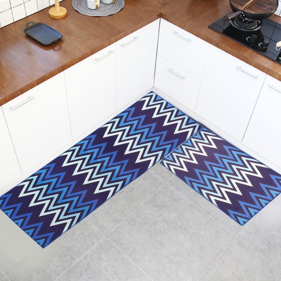 2Pcs Kitchen Floor Carpet Non-Slip Area Rug Bathroom Floor Mat Set