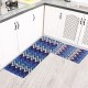 2Pcs Kitchen Floor Carpet Non-Slip Area Rug Bathroom Floor Mat Set