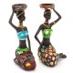 2Pcs Resin Figurine Craft Candlestick African Women Beauty Lady Statue Decorative Hardware