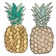 2Pcs Sequined Pineapple Embroidery Iron On Patch Badge Sew Craft Clothes Applique Decorations