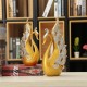 2Pcs Swan Ornaments Resin Figurine Home Room TV Cabinet Display Decorations