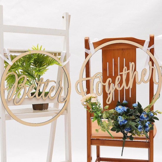 2Pcs Wedding Chair Signs Decorative Wooden Pendants Groom Bride Party Decorations 2Pcs Wedding Chair Signs Decorative Wooden Pendants Groom Bride Party Decorations