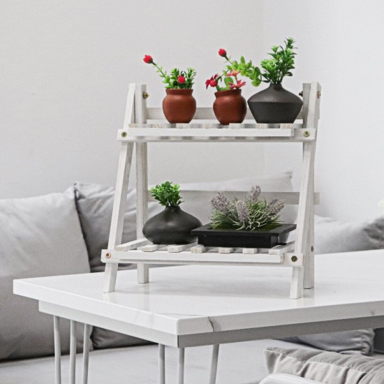 2Tier Wooden Shelves Flower Pot Plant Stand Display Indoor Outdoor Garden Patio 2Tier Wooden Shelves Flower Pot Plant Stand Display Indoor Outdoor Garden Patio