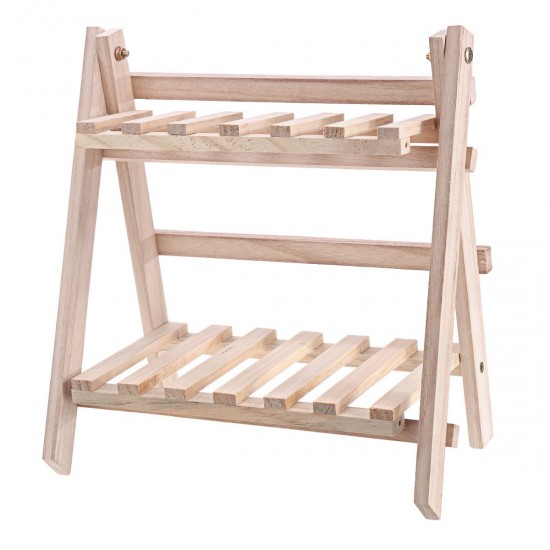 2Tier Wooden Shelves Flower Pot Plant Stand Display Indoor Outdoor Garden Patio 2Tier Wooden Shelves Flower Pot Plant Stand Display Indoor Outdoor Garden Patio