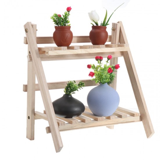 2Tier Wooden Shelves Flower Pot Plant Stand Display Indoor Outdoor Garden Patio 2Tier Wooden Shelves Flower Pot Plant Stand Display Indoor Outdoor Garden Patio