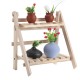 2Tier Wooden Shelves Flower Pot Plant Stand Display Indoor Outdoor Garden Patio