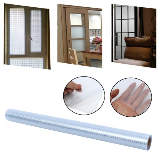 2m Removable Grid Frosted Frosting Window Door Glass Privacy Film Home Decor 2m Removable Grid Frosted Frosting Window Door Glass Privacy Film Home Decor