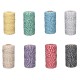2mm 100M Macrame Rope Bicolor Cotton Twisted Cord Hand Craft String DIY Sewing Cloth Supply