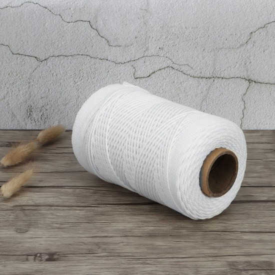 2mm 200M Beige/White DIY Cotton Twisted Cord Rope Craft Macrame String Natural 2mm 200M Beige/White DIY Cotton Twisted Cord Rope Craft Macrame String Natural