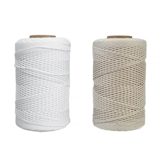 2mm 200M Beige/White DIY Cotton Twisted Cord Rope Craft Macrame String Natural 2mm 200M Beige/White DIY Cotton Twisted Cord Rope Craft Macrame String Natural