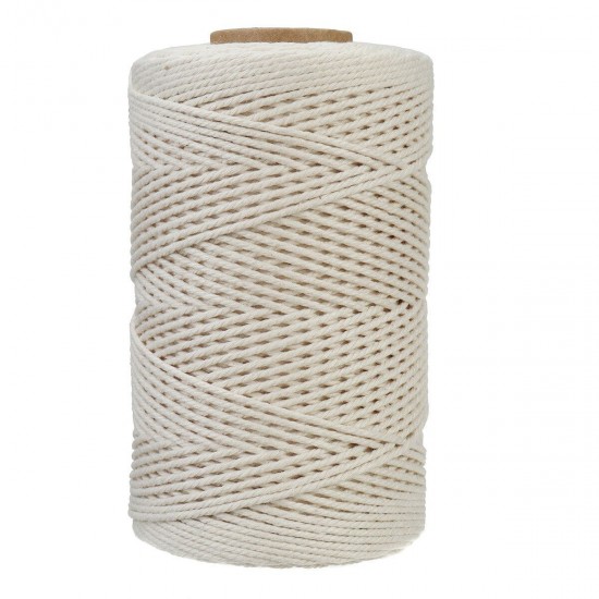 2mm 200M Beige/White DIY Cotton Twisted Cord Rope Craft Macrame String Natural 2mm 200M Beige/White DIY Cotton Twisted Cord Rope Craft Macrame String Natural