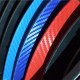 3 Colors Carbon Fiber Stripe Sticker Decal For BMW Front Grill Grille Exterior Car Stickers