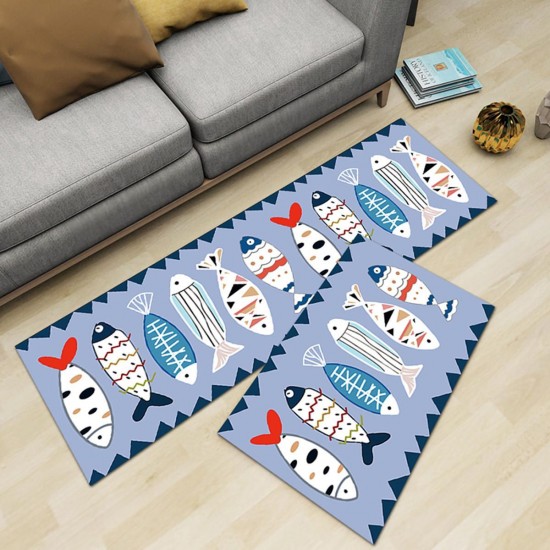 3 Sizes Flannel Cartoon Anti-Skid Area Rug Dining Room Home Carpet Floor Mat