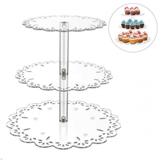 3 Tier Acrylic Cake Stand Storage Rack Dessert Display Holder Wedding Party Decorations 3 Tier Acrylic Cake Stand Storage Rack Dessert Display Holder Wedding Party Decorations