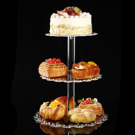3 Tier Acrylic Cake Stand Storage Rack Dessert Display Holder Wedding Party Decorations 3 Tier Acrylic Cake Stand Storage Rack Dessert Display Holder Wedding Party Decorations