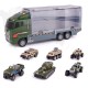 3 Types Toys Military City Polic Transport Truck with 6 Mini Cars Play Set Carrier Lorry For Kids Toy