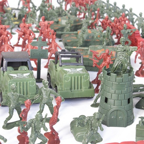 307pcs Soldiers Grenade T ank Aircraft Rocket Army Men Sand Scene Model Kids Toys