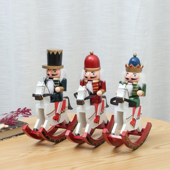 30CM Wooden Nutcracker Soldier Handcraft Walnut Puppet Toy Christmas Decorations