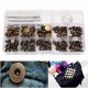 30Set 15mm Antique Brass Snap Fasteners Popper Press Stud Button Leather Tool Kit