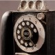 30cm Black Vintage Rotary Dial Telephone Statue Model Phone Booth Figurine Decorations