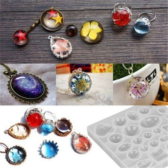 31pcs Resin Casting Molds Kit Silicone Mold Jewelry Making Pendant DIY Mould Set 31pcs Resin Casting Molds Kit Silicone Mold Jewelry Making Pendant DIY Mould Set