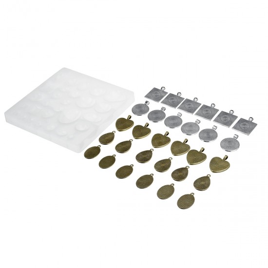 31pcs Resin Casting Molds Kit Silicone Mold Jewelry Making Pendant DIY Mould Set 31pcs Resin Casting Molds Kit Silicone Mold Jewelry Making Pendant DIY Mould Set