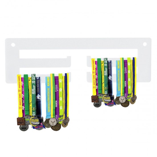 320x100x5mm 2 Tier Medal Hanger Holder Display Rack White 320x100x5mm 2 Tier Medal Hanger Holder Display Rack White