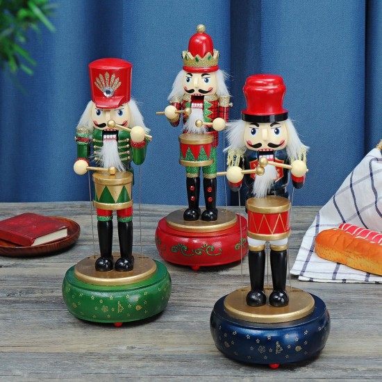 32CM Wooden Guard Nutcracker Soldier Toy Music Box Christmas Decorations Xmas Gift 32CM Wooden Guard Nutcracker Soldier Toy Music Box Christmas Decorations Xmas Gift