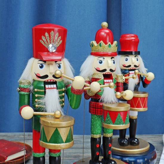 32CM Wooden Guard Nutcracker Soldier Toy Music Box Christmas Decorations Xmas Gift 32CM Wooden Guard Nutcracker Soldier Toy Music Box Christmas Decorations Xmas Gift