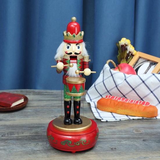32CM Wooden Guard Nutcracker Soldier Toy Music Box Christmas Decorations Xmas Gift 32CM Wooden Guard Nutcracker Soldier Toy Music Box Christmas Decorations Xmas Gift