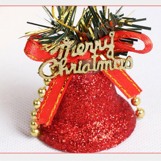 3.5/4.1cm 6pcs Christmas Bells Christmas Decoration Color Dusted Plastic Bells Christmas Tree Accessories