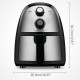 3.5L Multipurpose Oil Free Air Fryer Non-stick Temperature Timing Control 1500W