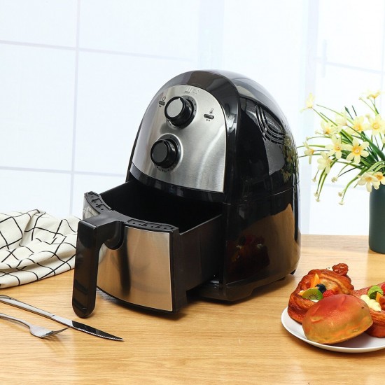 3.5L Multipurpose Oil Free Air Fryer Non-stick Temperature Timing Control 1500W