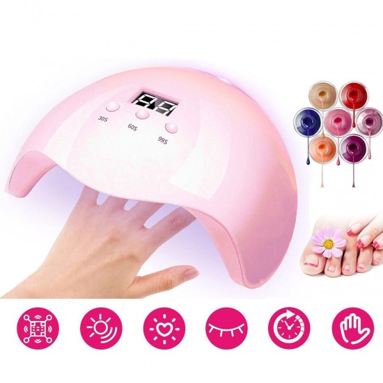 36W Pink Nail Phototherapy Machine UV LED Professional Quick-Drying Curing Nail Dryer Machine