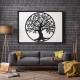 39in Black Tree of Life Metal Hanging Wall Art Round Sculpture Home Garden Decoration