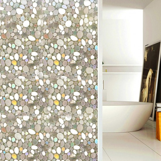 3D Cobblestones Static Decorative Window Film Privacy Non-Adhesive 45x200cm 3D Cobblestones Static Decorative Window Film Privacy Non-Adhesive 45x200cm