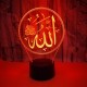 3D Colorful Night Lamp lighting light Religious Islam Allah Acrylic Home Desk Decorations