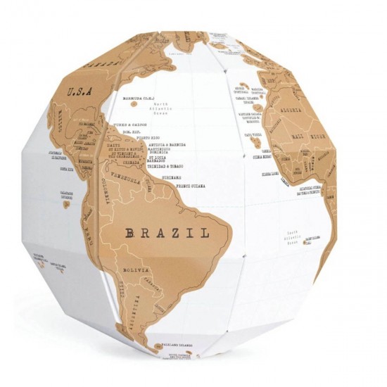 3D DIY Scratch Globe Stereo Assembly Scratch Globe Tellurion Set World Map Travel Geography Teaching Apparatus