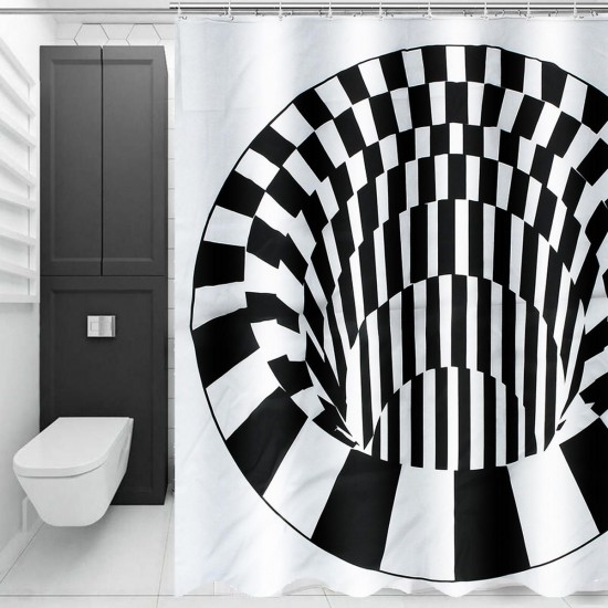 3D Effect Geometric Square Bathroom Bath Shower Curtain 180*180cm w/ 12 3D Effect Geometric Square Bathroom Bath Shower Curtain 180*180cm w/ 12