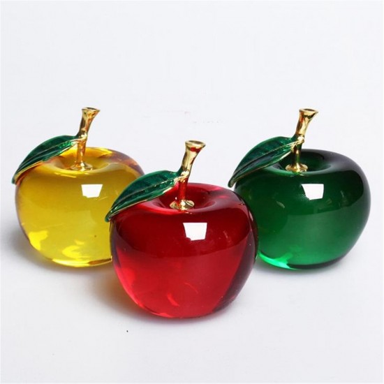 3D Glaze Crystal Apple Figurine Glass Paperweight Wedding Favor Decor 60mm/50mm 3D Glaze Crystal Apple Figurine Glass Paperweight Wedding Favor Decor 60mm/50mm