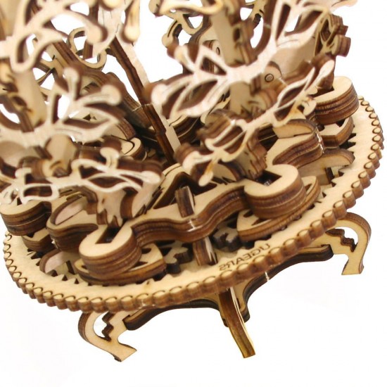 3D Mechanical Flower Model Brain Teaser Wooden Puzzle DIY Toys Ideal Valentine's Gift