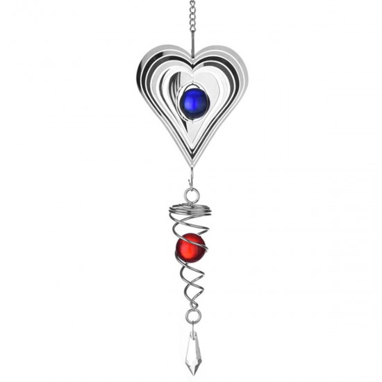 3D Metal Hanging Wind Spinner Wind Chime with H elix Tail Glass Ball Center Decorations 3D Metal Hanging Wind Spinner Wind Chime with H elix Tail Glass Ball Center Decorations