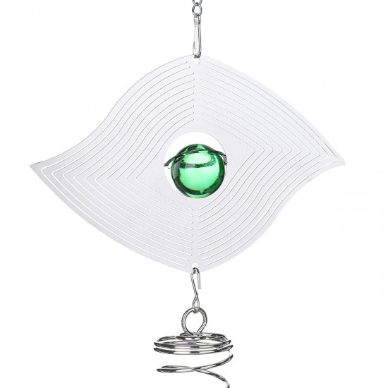 3D Metal Hanging Wind Spinner Wind Chime with H elix Tail Glass Ball Center Decorations 3D Metal Hanging Wind Spinner Wind Chime with H elix Tail Glass Ball Center Decorations