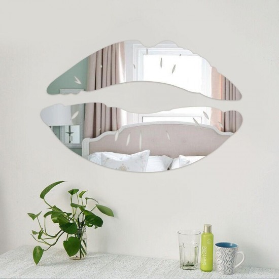 3D Mirror Lip Makeup Wall Stickers Creative Art Wallpaper Decal Decorations For Bathroom Living Room 3D Mirror Lip Makeup Wall Stickers Creative Art Wallpaper Decal Decorations For Bathroom Living Room
