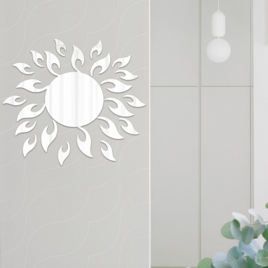 3D Mirror Sun Flower Totem Removable Wall Sticker Decal Home Room Decor